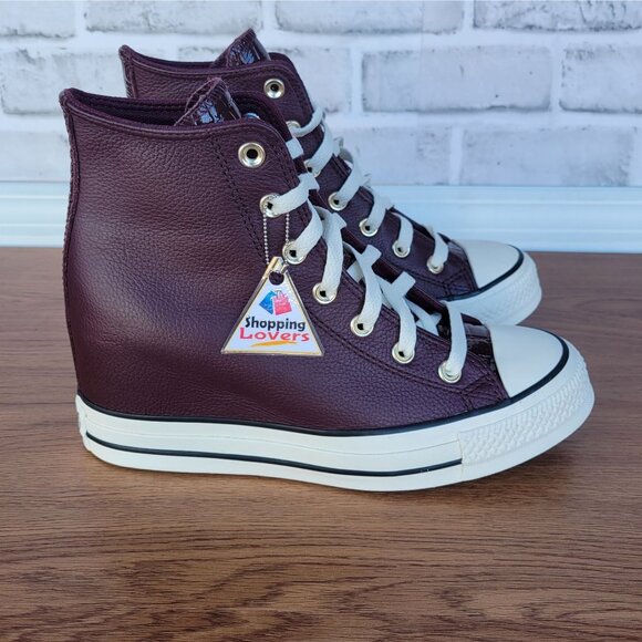 ❤️Converse Chuck Taylor All Star Wedge 8.5 Womens Shoes Sneaker Burgundy A12349C - Picture 15 of 15